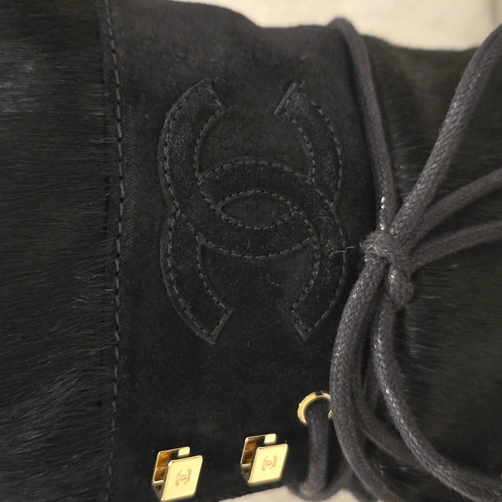 Chanel Women's 22B Ponyhair Mid Calf Combat Boots - Picture 3 of 10